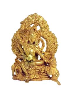 Nepali Small Statue Of Bandevi , Full Gold Plated 