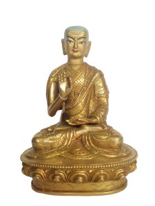 Statue of Tson Kapa disciple , Full Gold Plated , painted Face