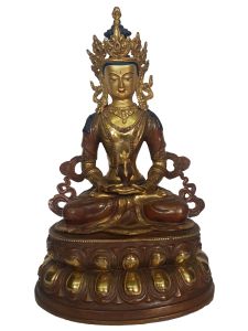 Statue of Parmita Partly gold Plated , Painted Face