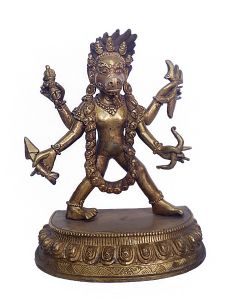  Very rare antique Statue of Yamantaka - Megasambara without Consort, Full Fire Gold Plate , Natural Antique 