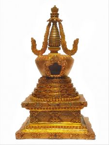  Monastery Quality Statue Stupa - Chaitya Of Chiba, Fire Gold Plated 