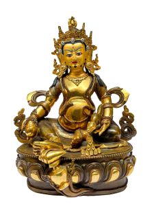  Old Stock , Nepali Statue Of Jambala, Partly Gold Plated, Painted Face 