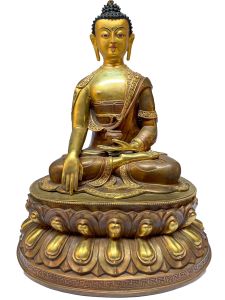  Old Stock , Nepali Statue Of Shakyamuni Buddha, Partly Gold Plated 