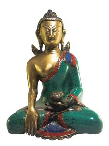 Statue of Shakyamuni Buddha with Real Stone Setting , Better Work
