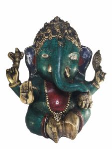 Statue of Ganesh with Real Stone Setting , Better Work