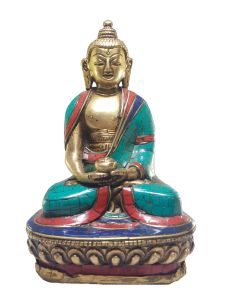Statue of Amitabha Buddha with Real Stone Setting 
