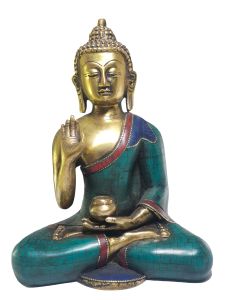 Statue of Amoghasiddhi Buddha with Real Stone Setting , Better Work