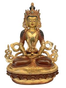 Handmade Nepali Statue Of Aparmita, Full Gold Plated 