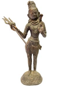 Nepali Handmade Statue Of Shiva, Antique Oxidized 