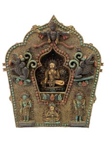 Nepali Handmade Statue Of Ghau, Chocolate Oxidized 