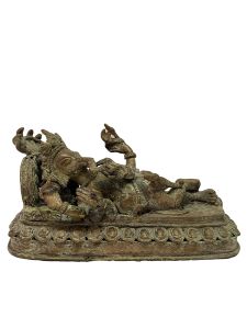 Nepali Handmade Statue Of Ganesh, Copper Antique , Antique Finishing