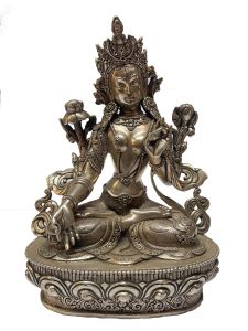  Masterpiece , Sterling Silver, 1500 Gram Statue of White Tara, Old Stock 