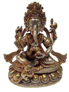  Masterpiece , Sterling Silver, 300 Gram Statue of Ganesh, Old Stock 
