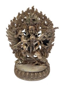  Masterpiece , Sterling Silver, 596 Gram Statue of Vajrakilaya, Old Stock 