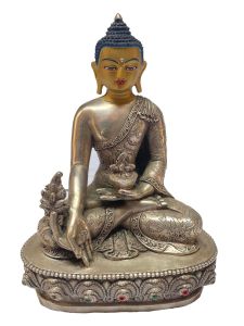  Masterpiece , Sterling Silver, 710 Gram Statue of Medicine Buddha, Old Stock 