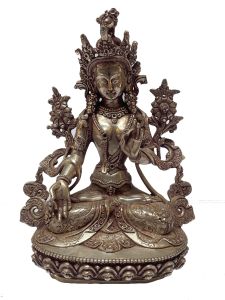  Masterpiece , Sterling Silver, 730 Gram Statue of White Tara, Old Stock 
