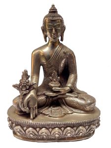  Masterpiece , Sterling Silver, 450 Gram Statue of Medicine Buddha, Old Stock 