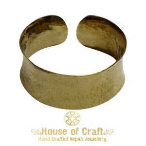 Handmade Hammered Concave Brass Bracelet