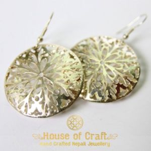 Silver Plated White Metal Handmade Light Weight Snowflake Earring
