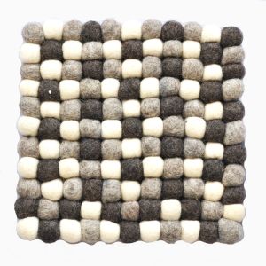 Handmade Square Shaped Soft & Durable 22 cm Woolen Felt Ball Mat 