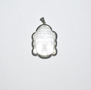 Crystal Stone Buddha Head Locket Pendant for Good Fortune