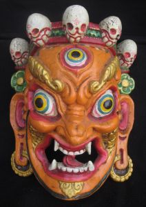 Antique Masterquality Hand Carved Wooden Tibetan Tantrik Mask,Nepal