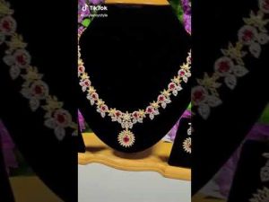 (571) American Diamond Necklace Set