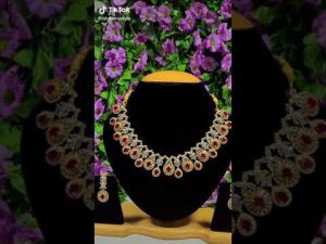 (577) American Diamond Necklace Set