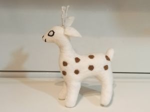 Hand Felted Eco-Friendly Snow Deer for Decoration