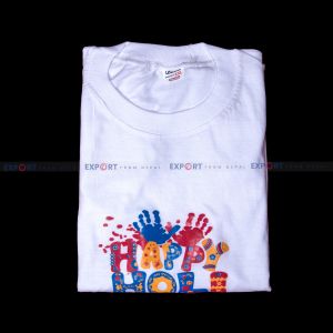 Holi Printed Cotton T-shirts for Adult