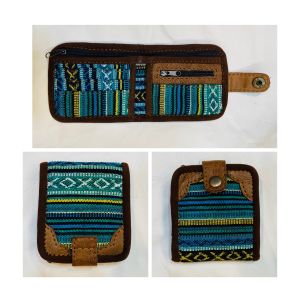 Beautiful & Attractive Multi-Colored Gheri Wallet with Leather border