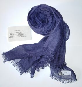 Linen Scarf | Navy Blue Color | Handwoven | Lint-free | Soft Quality | Unisex | Both suitable for Summer and Winter | Breathable