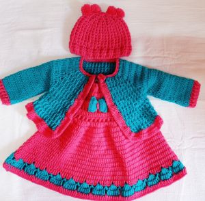 Woolen Baby Dress Set