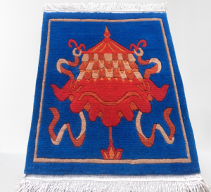 Blue  Color 46 Cm x 48 Cm Handknotted Nepali Carpet for Home/Office/Yoga Mat