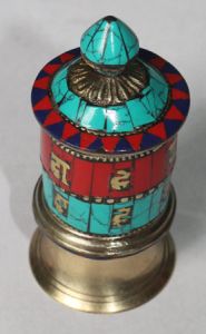 Stand Prayer Wheel for Home Brass Tibetan Buddhist Ornament Supplies